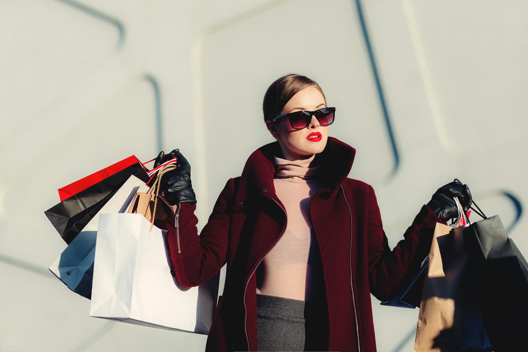 Luxury personal shopping bags carried during a private shopping day